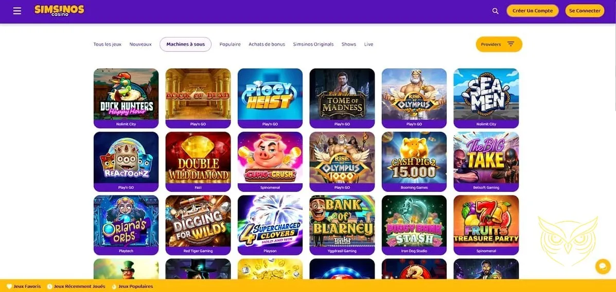 Icône affichant les nouveaux bonus Simsinos Casino