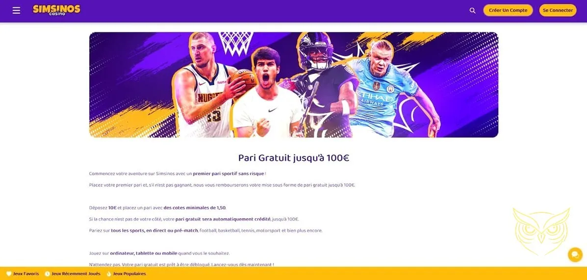 Promotion bonus crypto exclusive Simsinos Casino