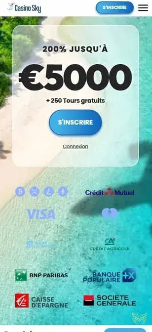 Capture d'écran de l'application CasinoSky Casino
