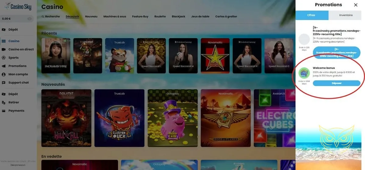 Icône des machines à sous CasinoSky Casino