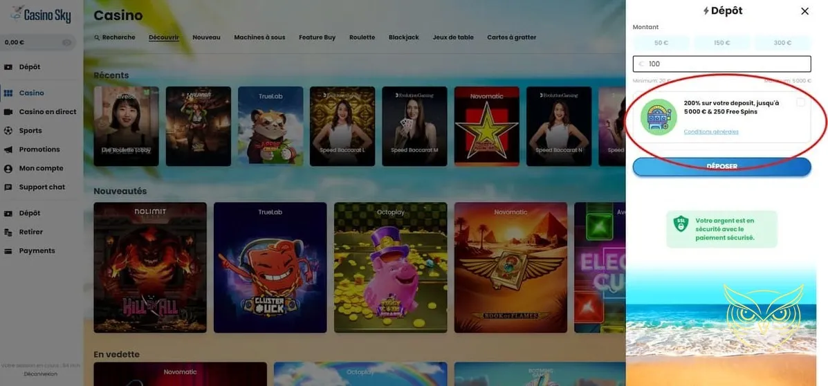 Icône des jeux de table CasinoSky Casino