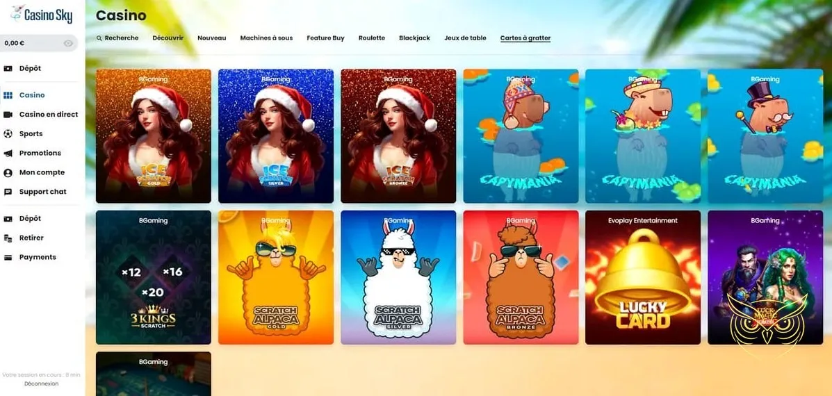 Icône des jeux de cartes à gratter CasinoSky Casino