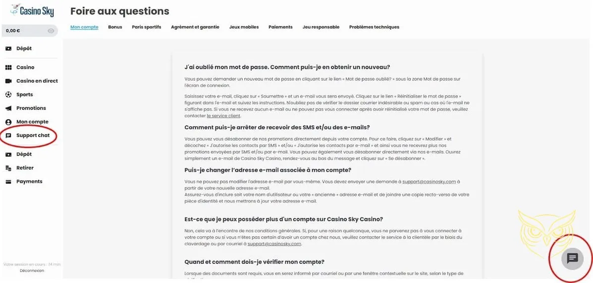 Icône de la section paris sportifs CasinoSky Casino