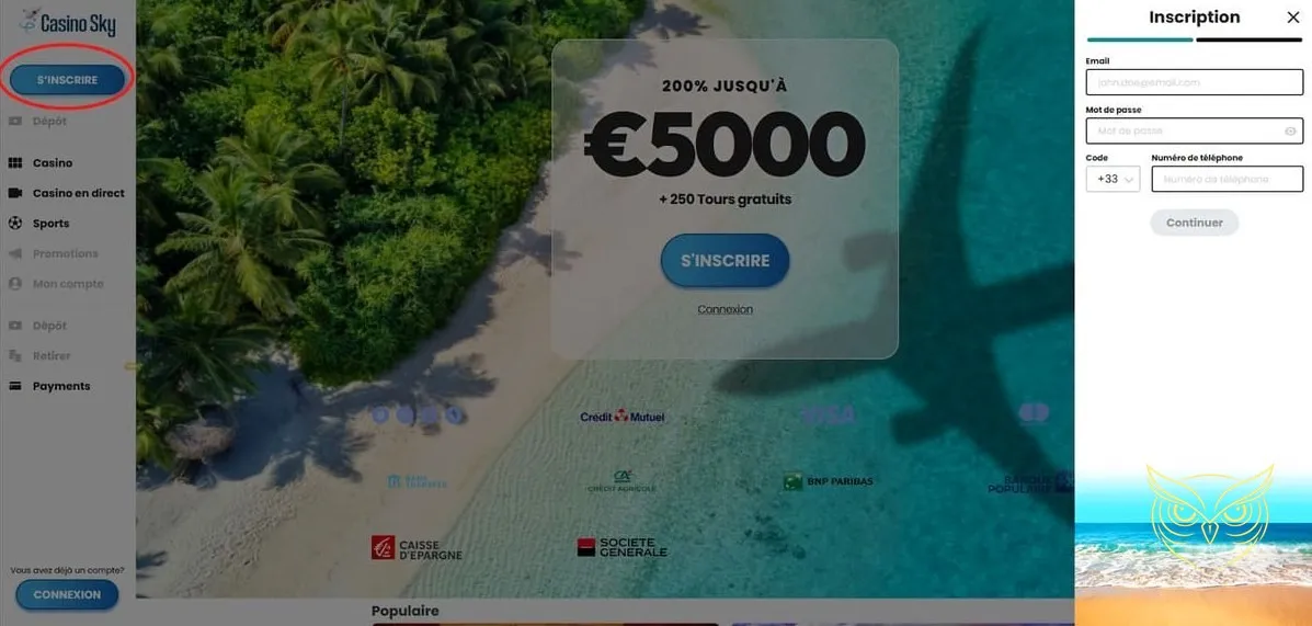 Icône de la section paris sportifs live CasinoSky