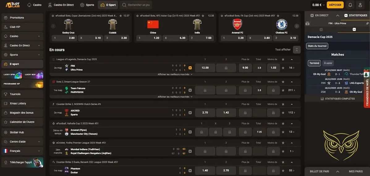 Bannière bonus de bienvenue sport SlotLair Casino