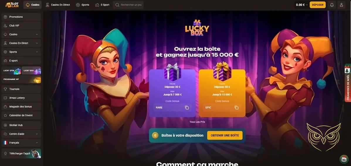 Icône de la fonctionnalité Lucky Spin SlotLair Casino.