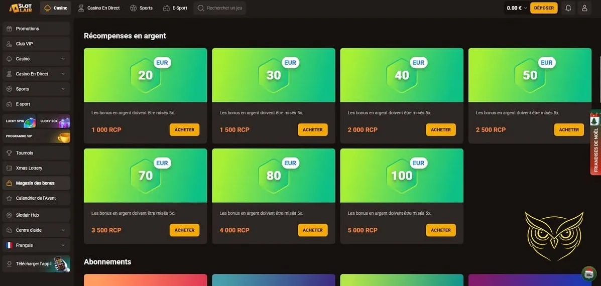 Icône des tournois SlotLair Casino.