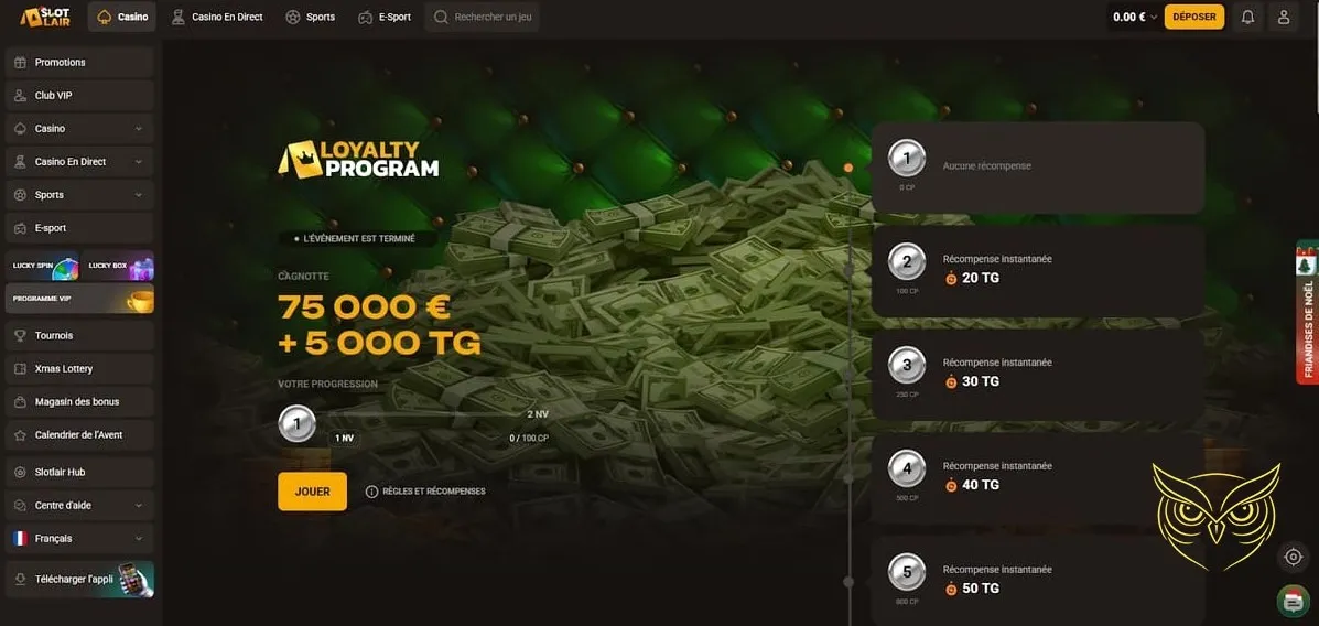 Icône pour le retrait sur SlotLair Casino.