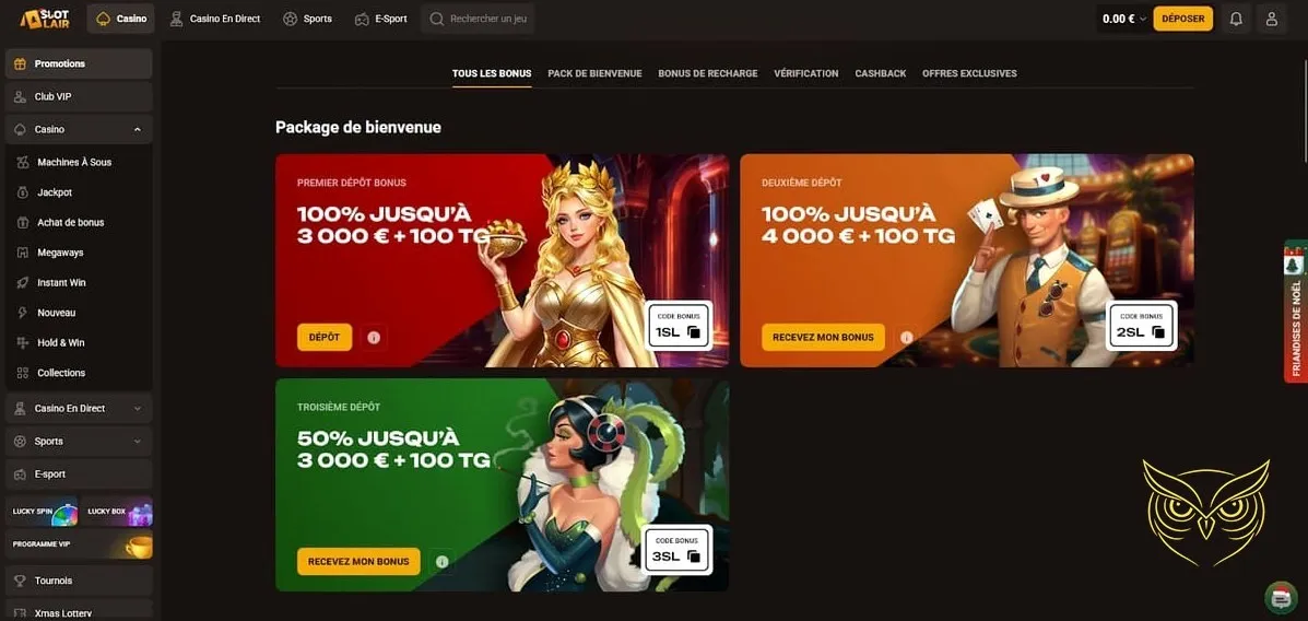 Miniatures de jeux instantanés SlotLair Casino