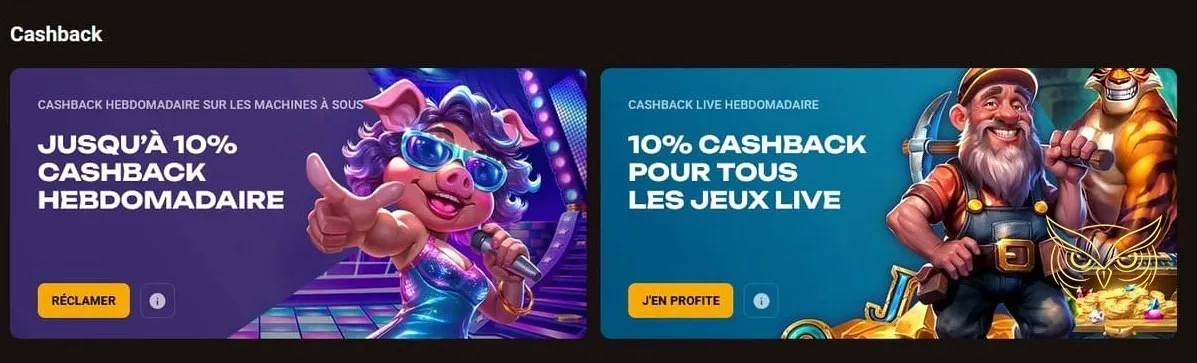 Capture d'écran du casino live SlotLair