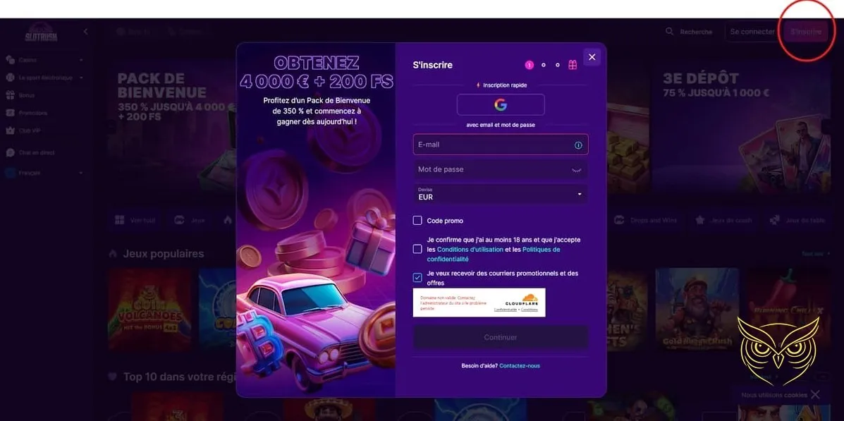 Icône de tours gratuits du jeudi Slotrash Casino.