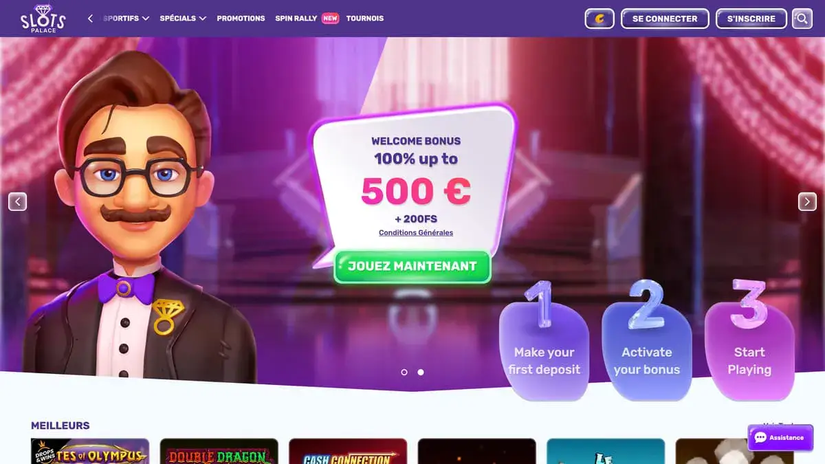 Logo officiel du casino Slots Palace.