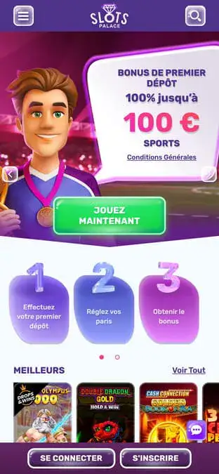 Capture d'écran de l'application Slots Palace Casino.