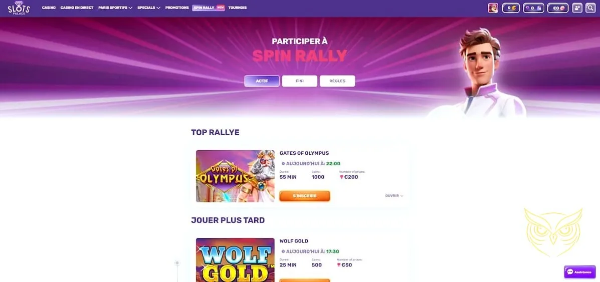 Icône des tournois casino Slots Palace.