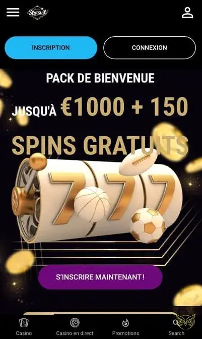 Capture d'écran de l'application SlotsVil Casino.