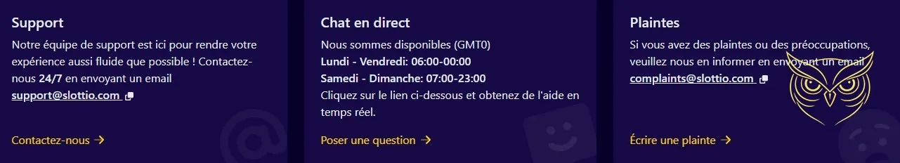 Formulaire d'inscription au casino Slottio.