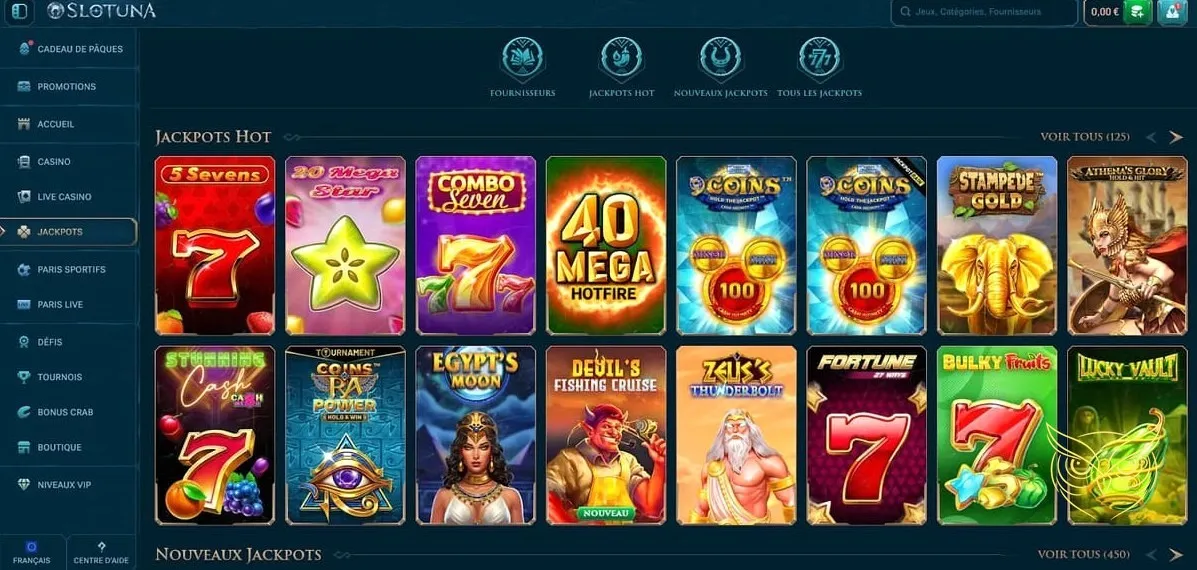 Aperçu des promotions actuelles Slotuna Casino.