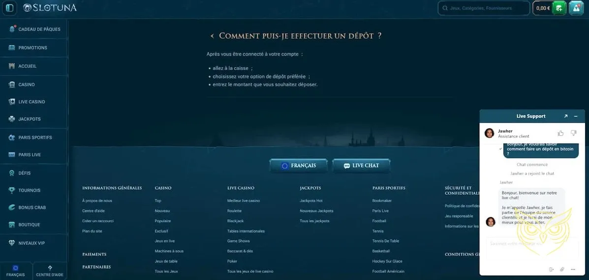 Calendrier des tournois de Slotuna Casino.