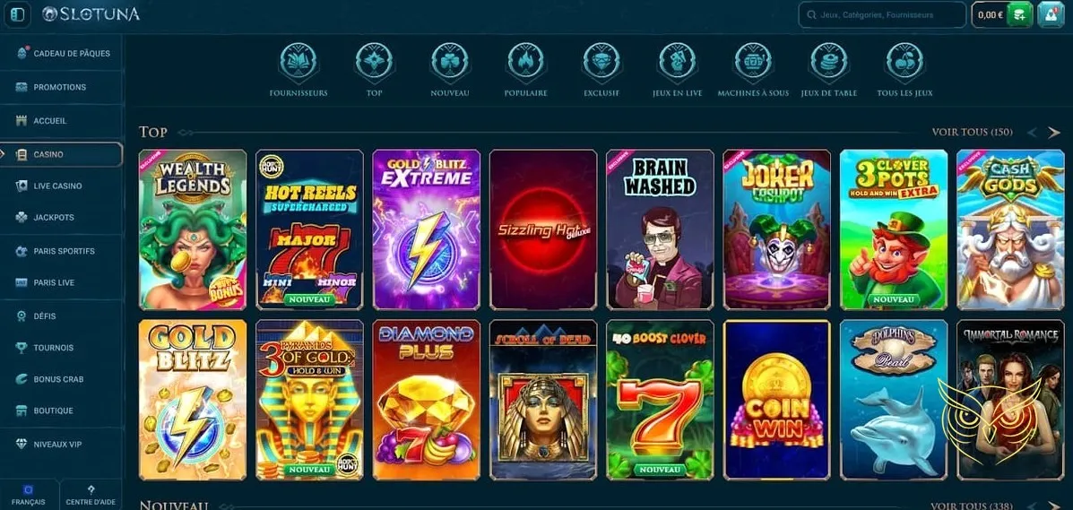 Fonctionnalité bonus 'Crab' du Slotuna Casino.