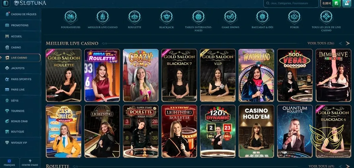 Détails du programme de fidélité VIP Slotuna Casino.
