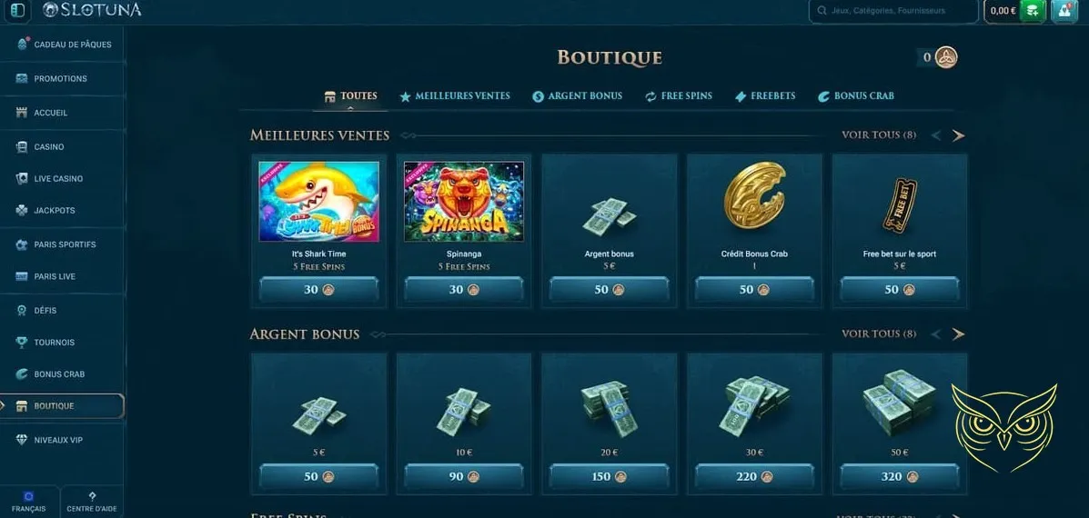 Présentation des jackpots 'hot' au Slotuna Casino.
