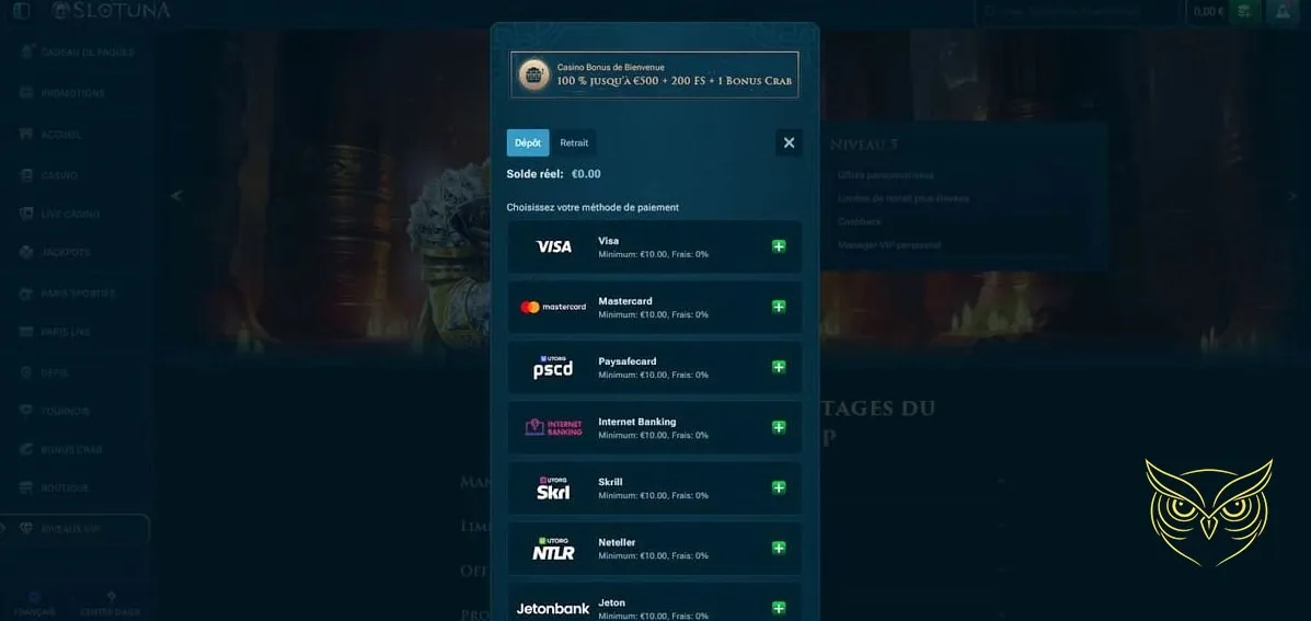 Illustration d'un bug Firefox sur Slotuna Casino.