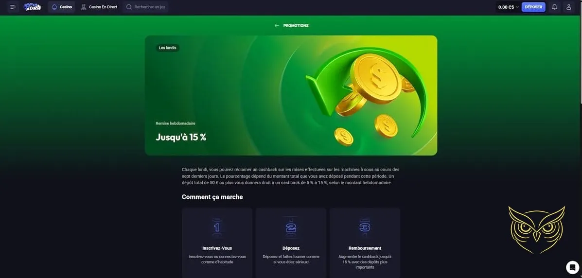 Visuel du pack de bienvenue SpinAura Casino.