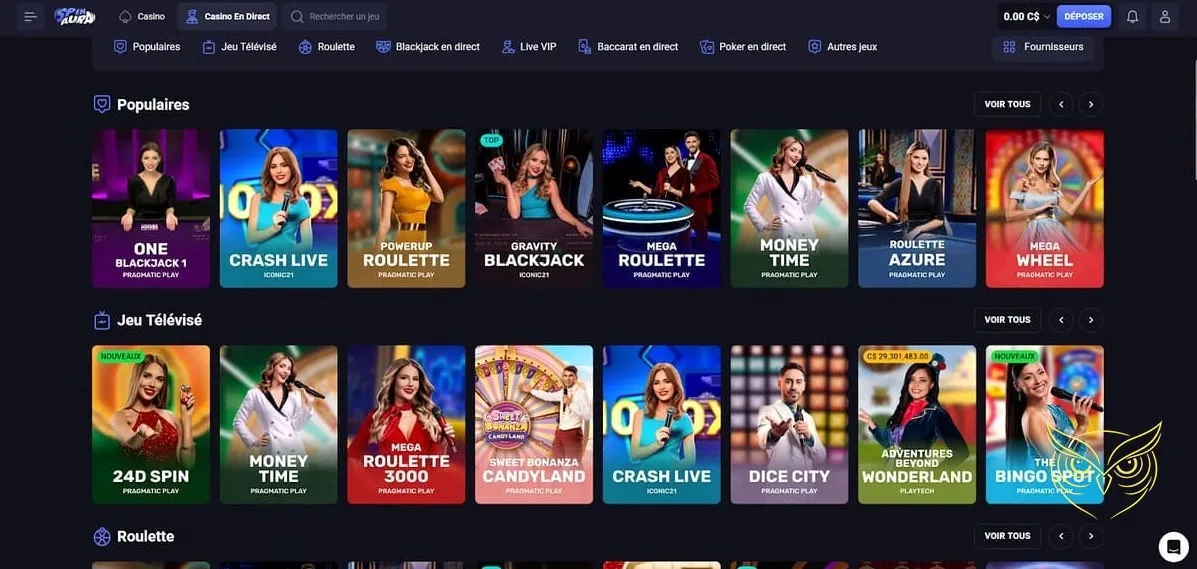 Description du bonus de recharge SpinAura Casino.