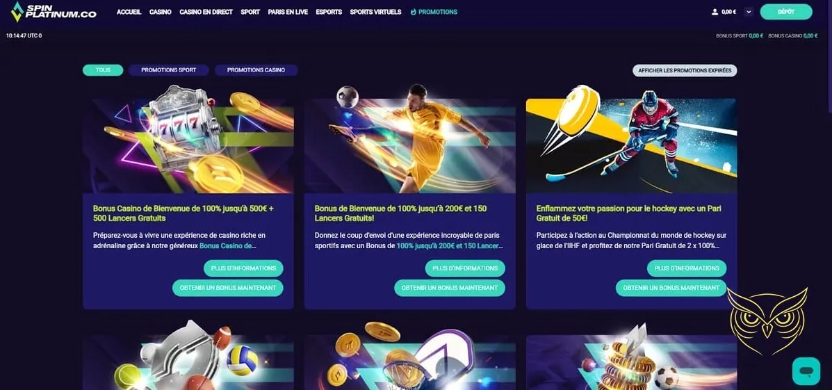 Icône de la section FAQ Spin Platinum