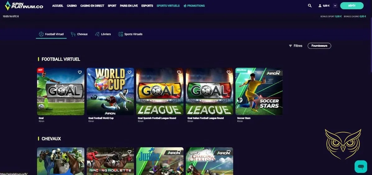 Formulaire d'inscription Spin Platinum Casino