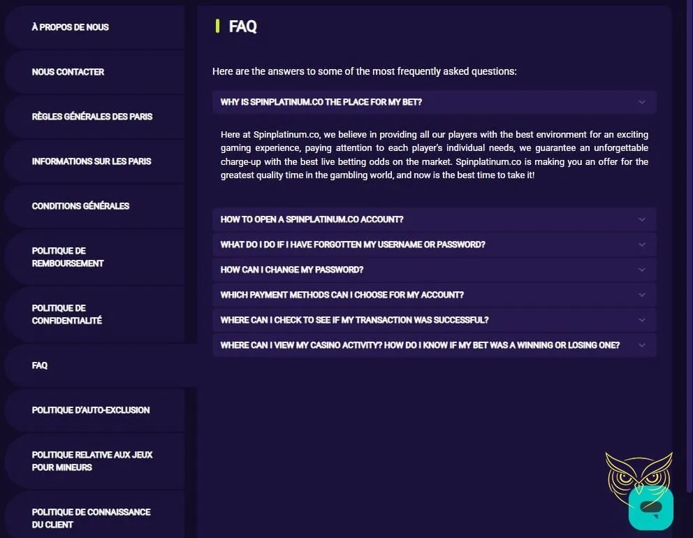 Icône des paris en direct Spin Platinum