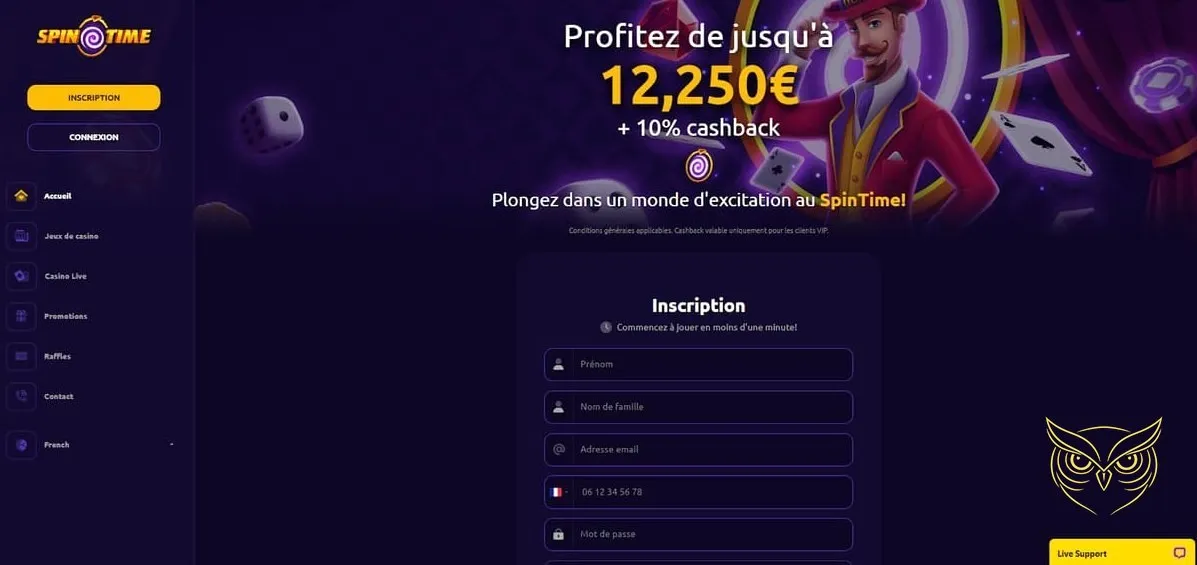 Options de dépôt du casino Spin Time