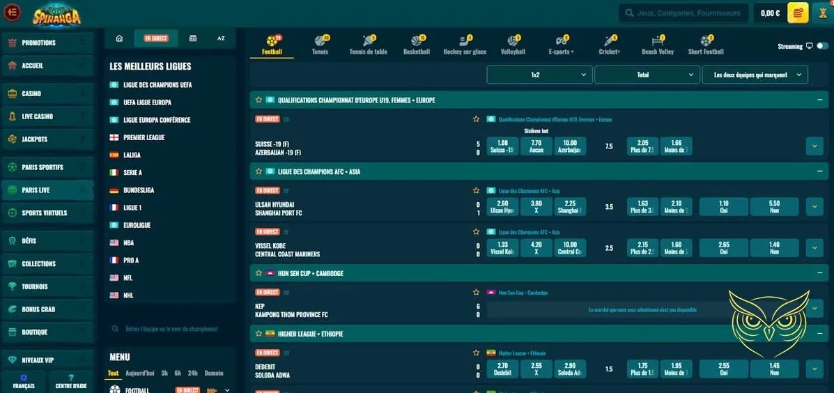 Description du Club VIP exclusif Spinanga