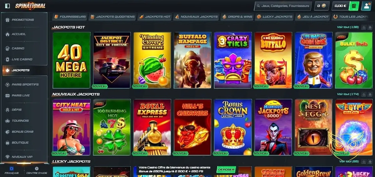 Bannière du bonus de bienvenue Spinational Casino