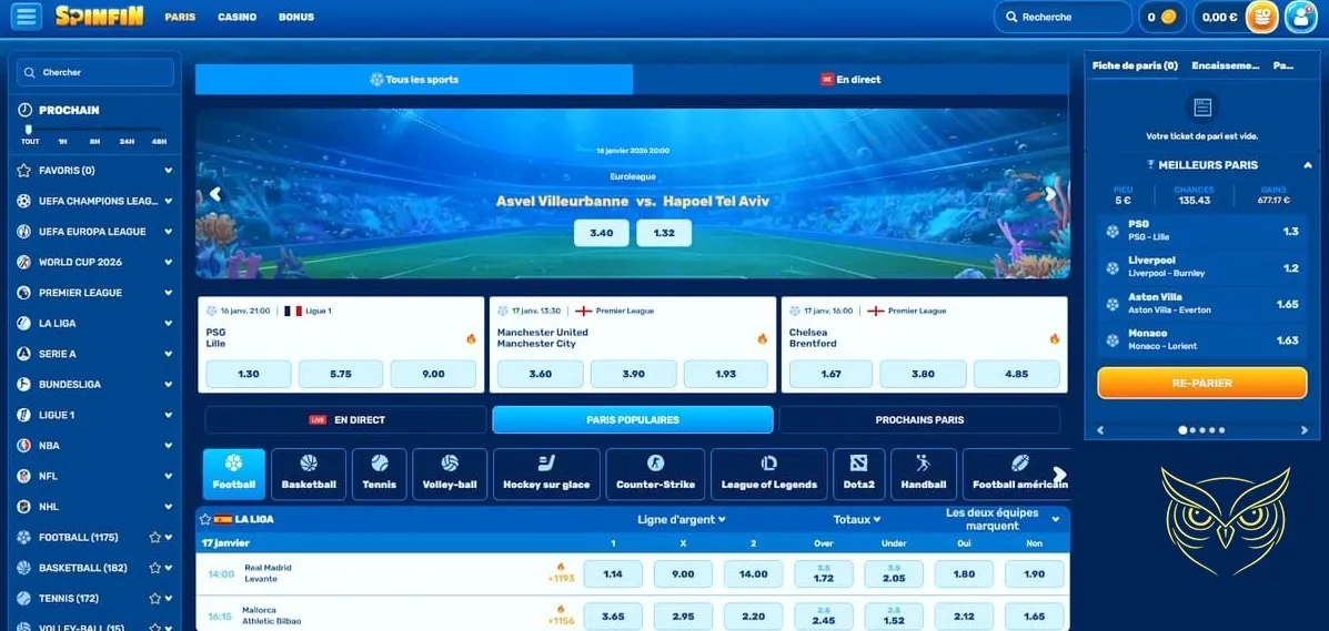 Bouton pour la page de dépôt SpinAura Casino.