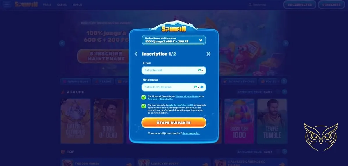 Bannière de bonus de bienvenue Spin Aura