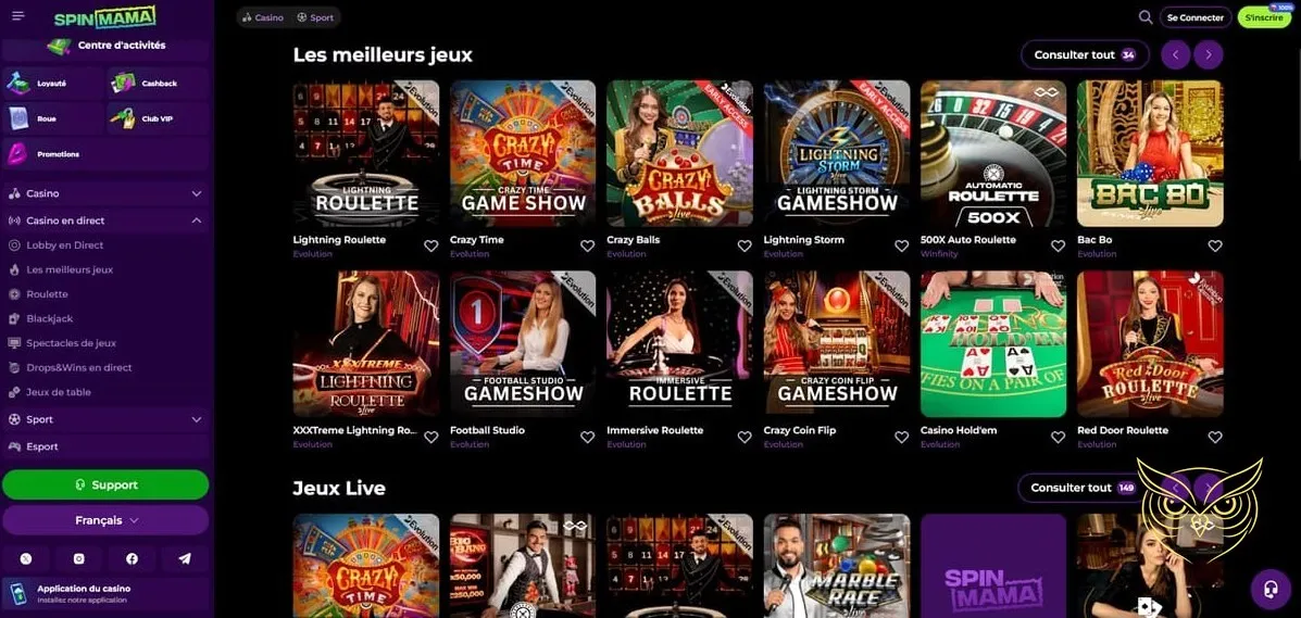 Détails du bonus Cashback Hebdo SpinMama Casino