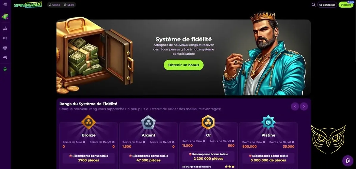 Offre de bonus premier dépôt SpinMama Casino