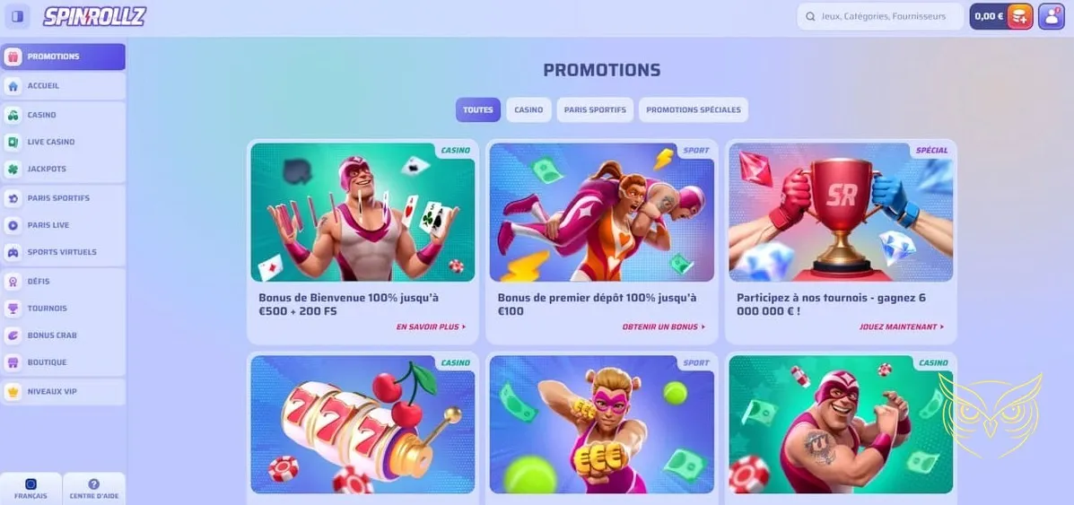 Icône de la page de dépôt Spinrollz Casino