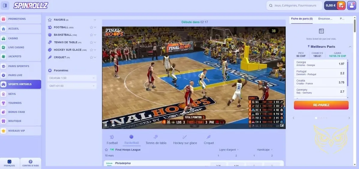 Accès au centre d'aide de Spinrollz Casino