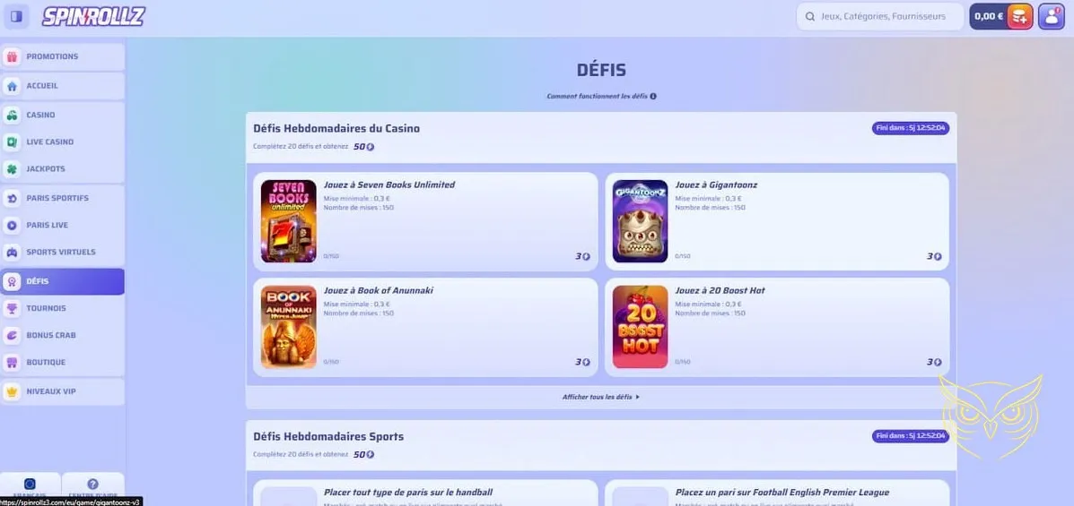 Détails du bonus premier dépôt Spinrollz