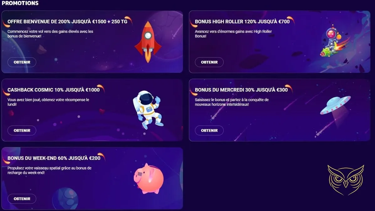 Interface des machines à sous du casino SpinSpirit