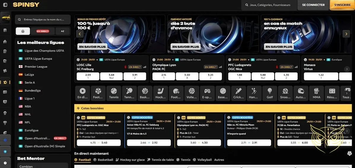 Calendrier des tournois de casino Spinsy