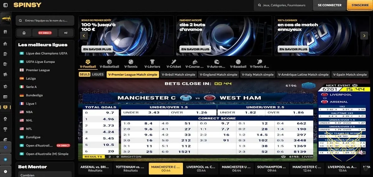 Offre de bonus de bienvenue Spinsy Casino