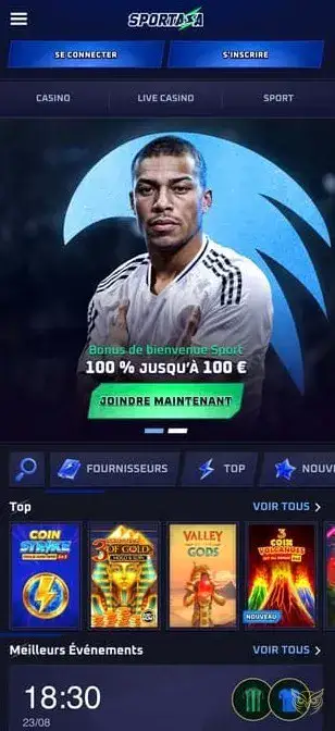 Capture d'écran de l'application Sportaza