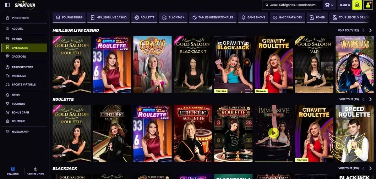 Icône de la section Tournois Sportuna Casino