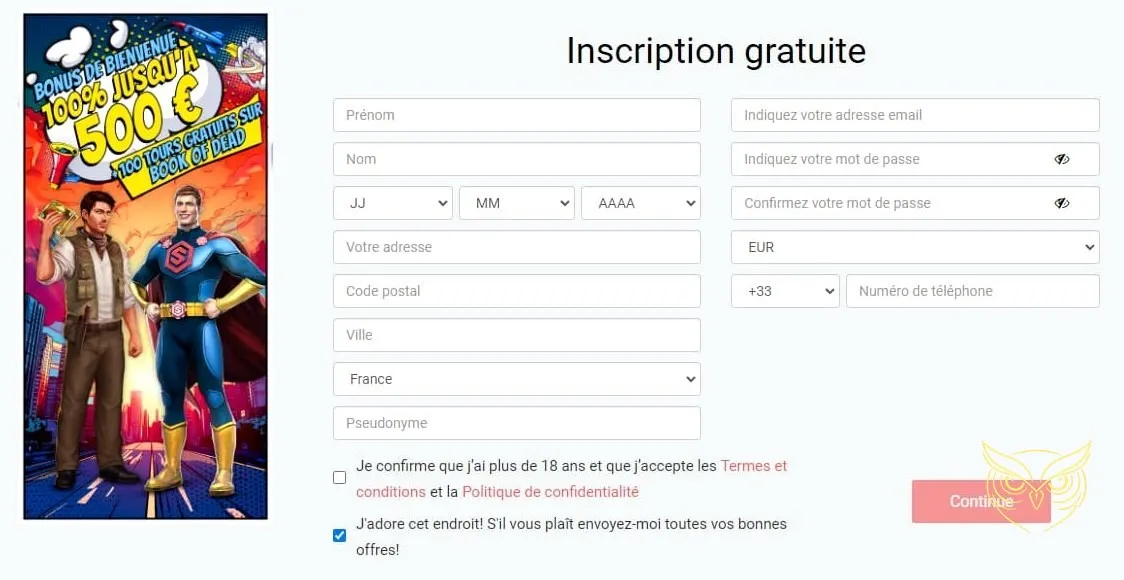 Fenêtre du formulaire de chat Stakes