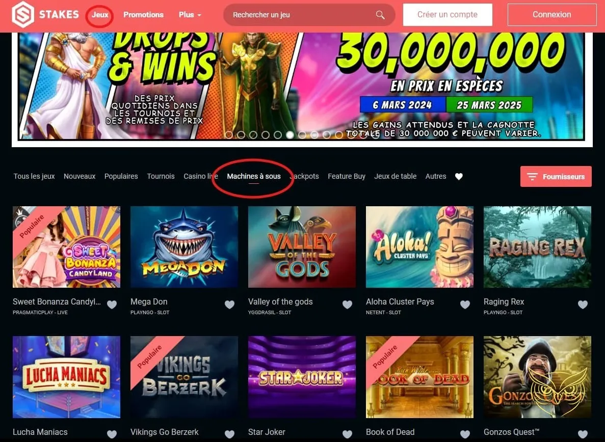 Page de processus d'inscription Stakes Casino