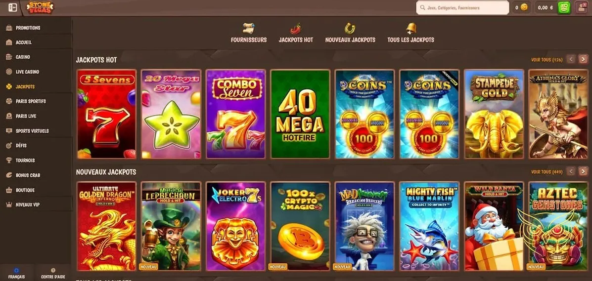 Promotion du bonus premier dépôt Stone Vegas Casino