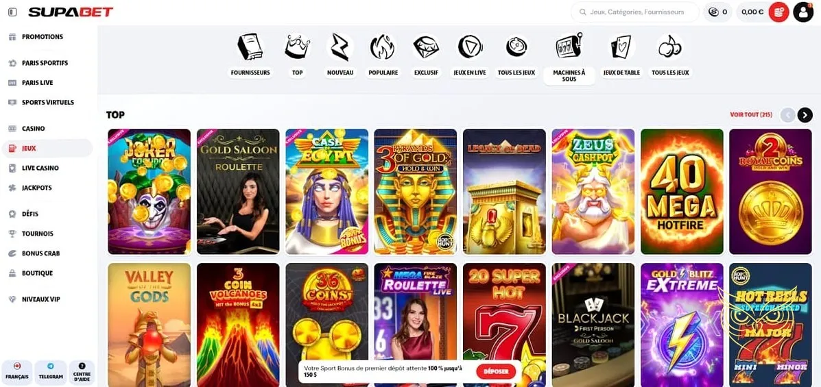 Icône de la section Promotions Supabet Casino